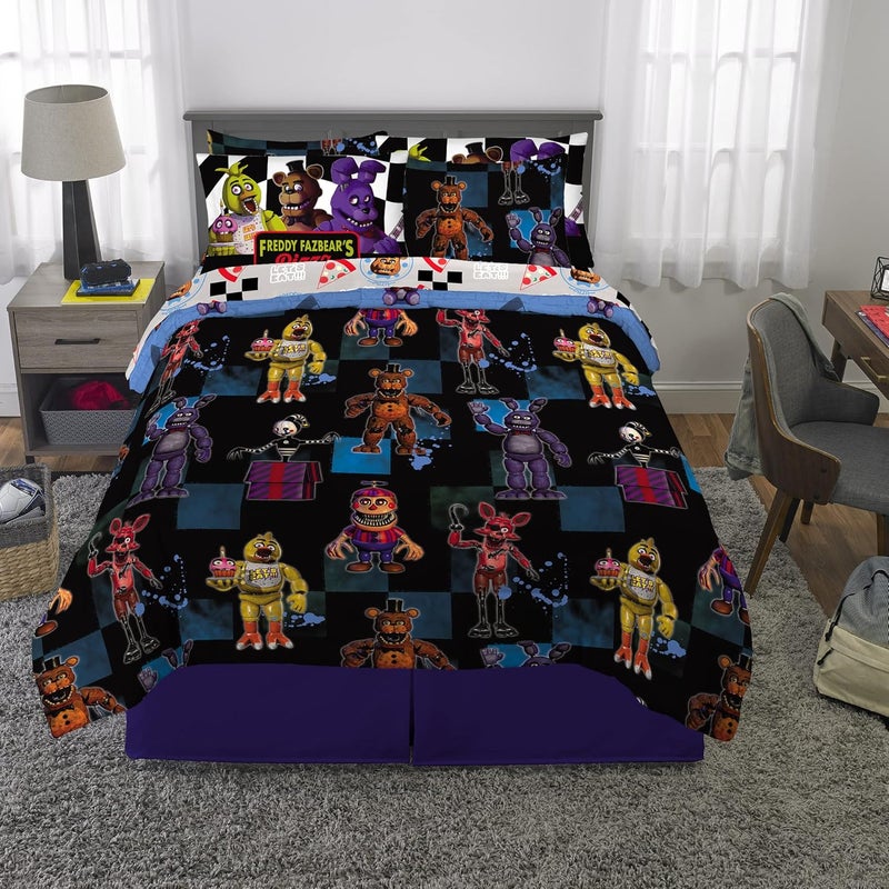 Franco Kids Bedding Super Soft Comforter and Sheet Set with Sham, 7 Piece Full Size, Five Nights At Freddy's - Image 5